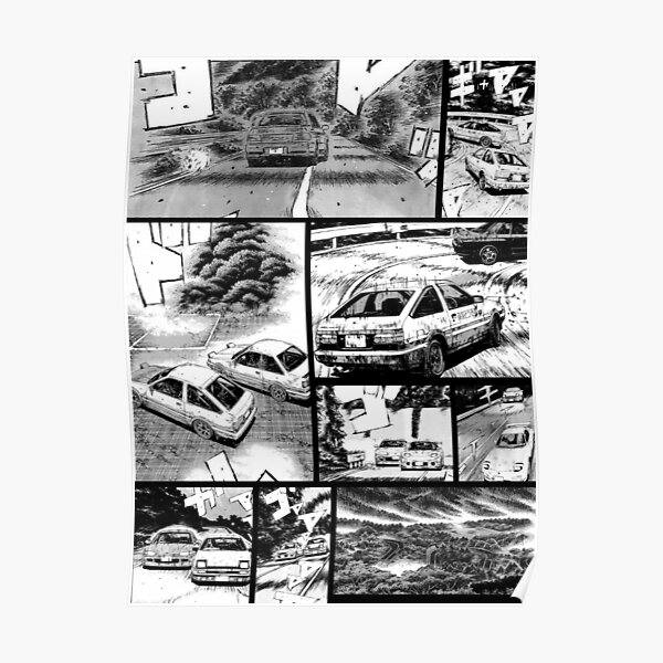Initial D / Racing - Manga Wall Design (Version 2) Poster RB2806 product Offical initial d Merch