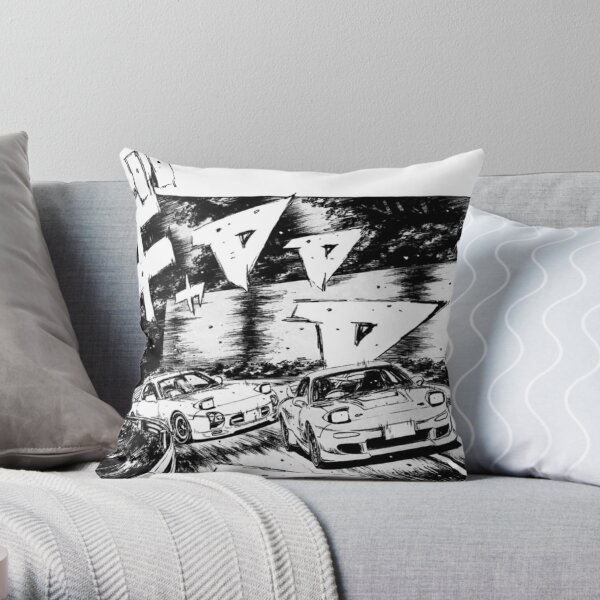 Initial D RX7 vs RX7 Throw Pillow RB2806 product Offical initial d Merch
